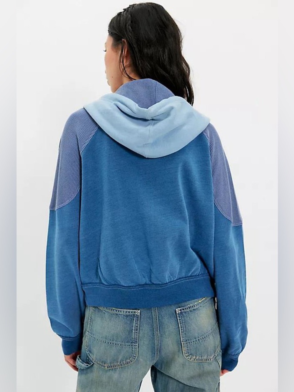 Free People Wild Blues 62 Zip Hoodie NWT We The Free Blue - Picture 4 of 10